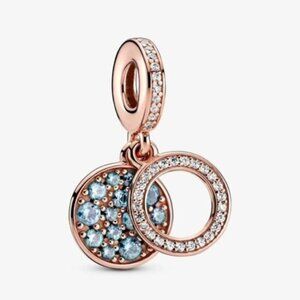 Pandora Sparkling Blue Disc Double Dangle Charm